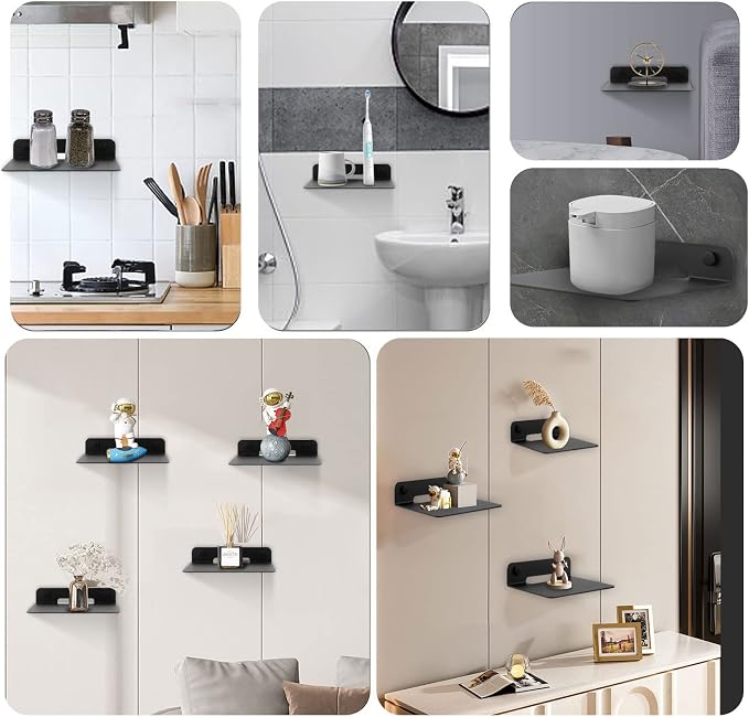 WISDING Small Floating Shelves, Cell Phones, Mesh Router, Toy Display Shelf - Image 7
