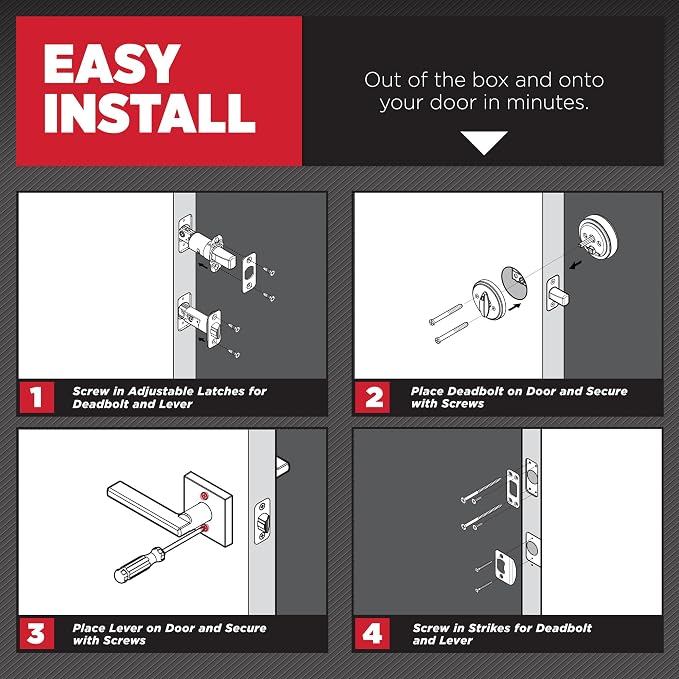 Kwikset 991 Tustin Entry Lever and Single Cylinder Deadbolt Combo Pack - Image 3