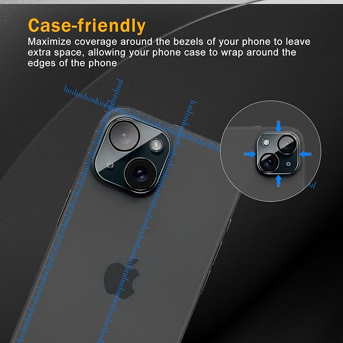 3 Pack Camera Lens Protector for iPhone 15 /iPhone 14/iPhone 15 Plus/iPhone 14 - Image 3