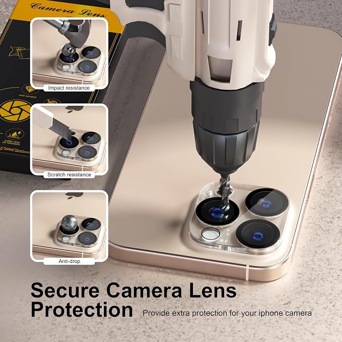 for 6 Pack iPhone 16 Pro/iPhone 16 Pro Max Camera Lens Protector 9H Tempered - Image 4
