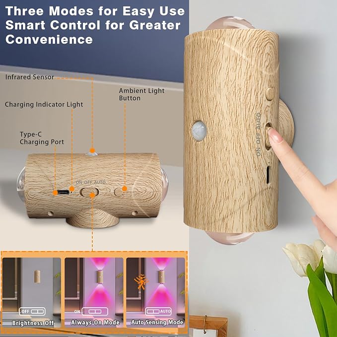 LED Wireless Wall Sconce with 7 Colors Changing, Motion Sensor Light Indoor - Image 4
