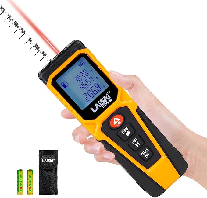 Laser Measure, Laser Distance Measuring Tool, M/in/Ft Unit Switching Backlit by HOME