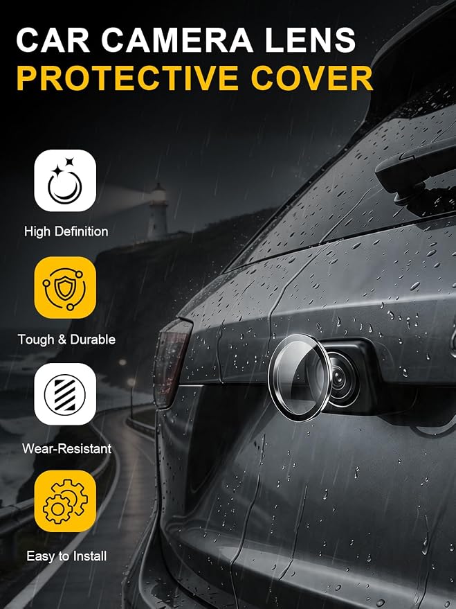 Car Camera Lens Protector 2-Pack + Backup Camera Rain Shield 1-Pack, - Image 2