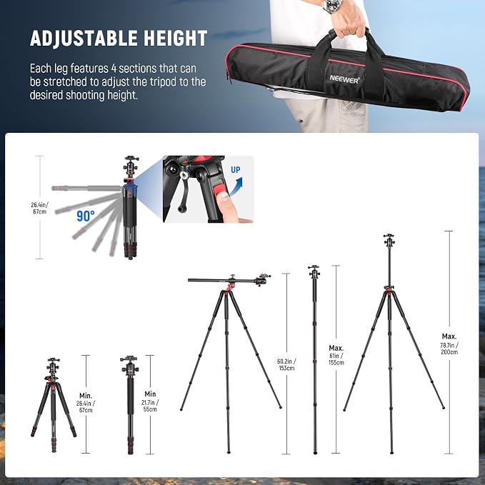 NEEWER 79 inch Camera Tripod Monopod - Image 6