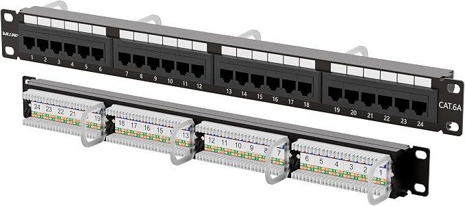 Iwillink 10Gbps Cat6A Patch Panel 24 Port, RJ45 Patch Panel UTP 19-Inch by IWILLINK