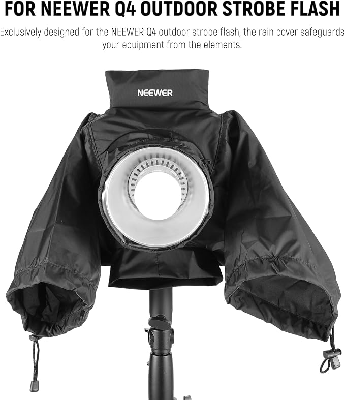 NEEWER Rain Cover for Q4 Outdoor Strobe Flash, Nylon Camera Lens Raincoat - Image 2