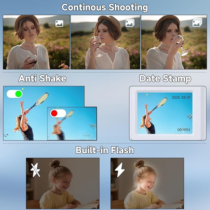 Digital Camera, 56MP 2.7K Dual-Screen Selfie Camera - Image 6