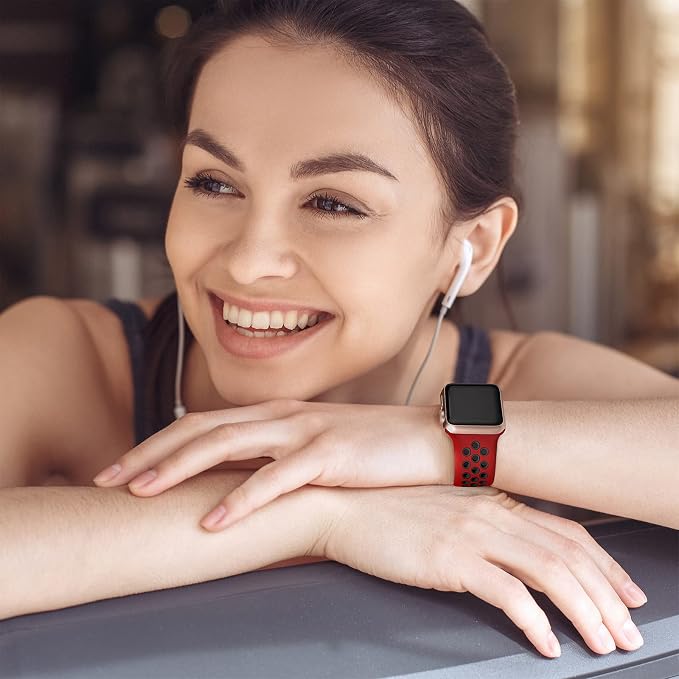 Lerobo Band for iWatch Band 41mm 40mm 42mm 38mm, Soft Silicone Sport Breathable - Image 3
