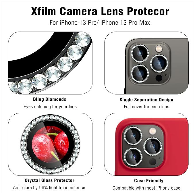Bling Diamond Individual Camera Lens Protector - Image 3