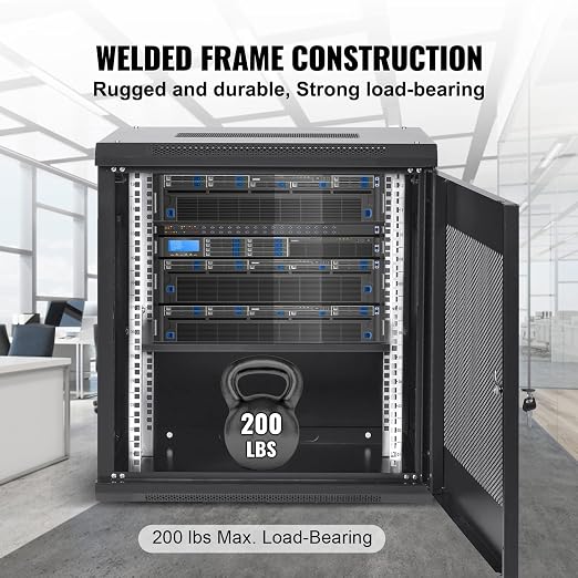 VEVOR 12U Wall Mount Network Server Cabinet, 15.5'' Deep, Server Rack Cabinet - Image 4
