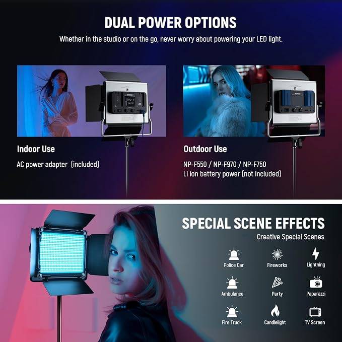 NEEWER Upgraded RGB LED Studio Video Light - Image 7