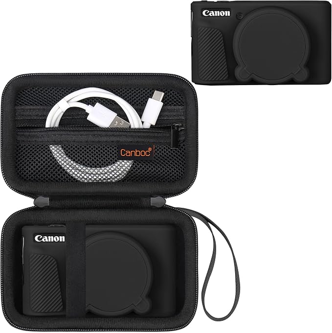 Canboc Case for Canon PowerShot SX740/SX730, Hard Carrying Case + Soft Silicone by Canboc