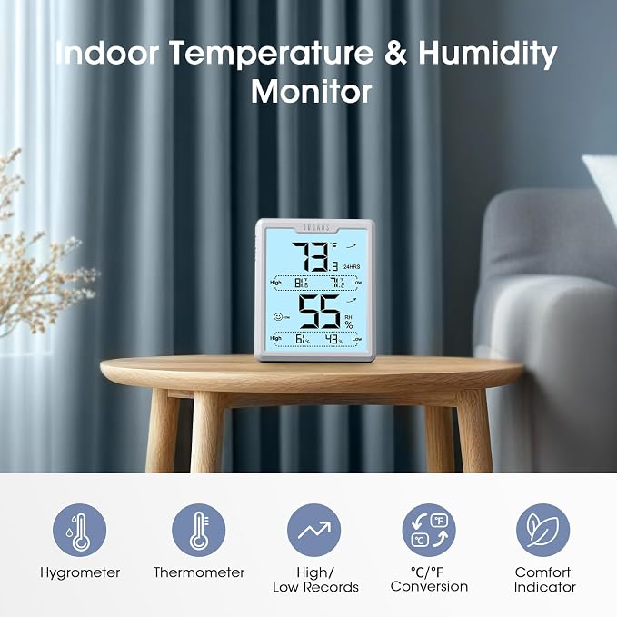 DOQAUS Digital Hygrometer Room Thermometer Indoor, Humidity Meter - Image 3