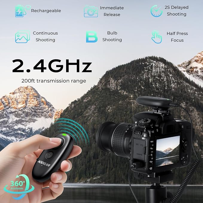 Upgrade for Sony Rechargeable Wireless Camera Remote Control, AODELAN Shutter - Image 2