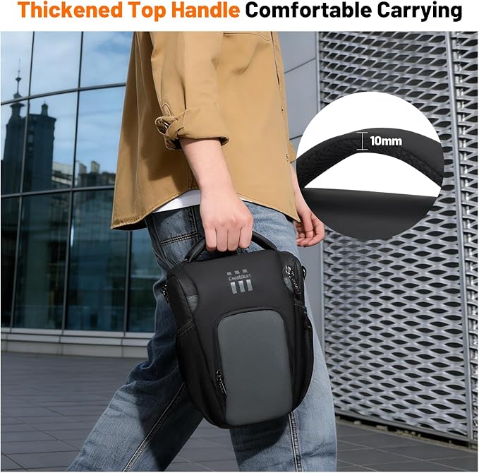 Cwatcun Camera Sling Bag, Compact DSLR Waterresistant Shoulder Bag - Image 9