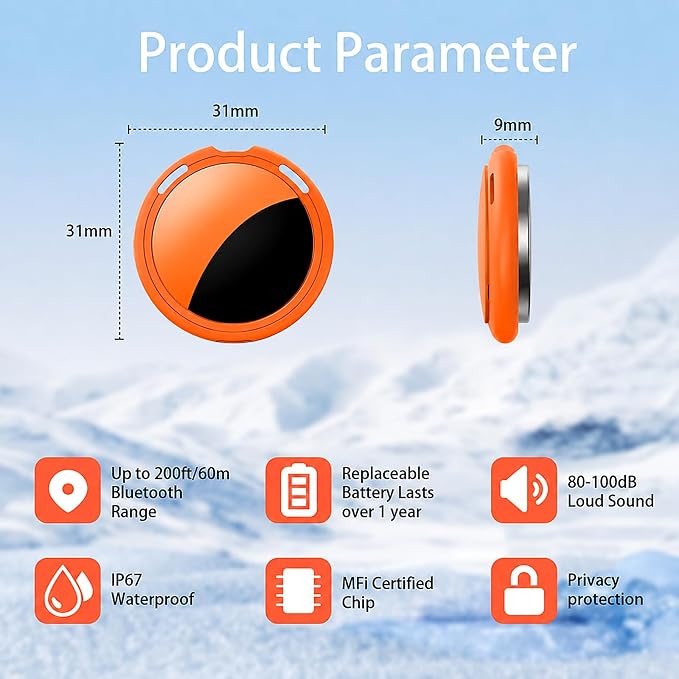 2 Pack Tracker Tags Pair with Apple Find My Bluetooth Air Smart Tags Key Finder - Image 7
