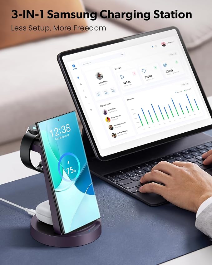 Wireless Charger for Samsung: 3 in 1 Wireless Charging Station for Samsung - Image 5
