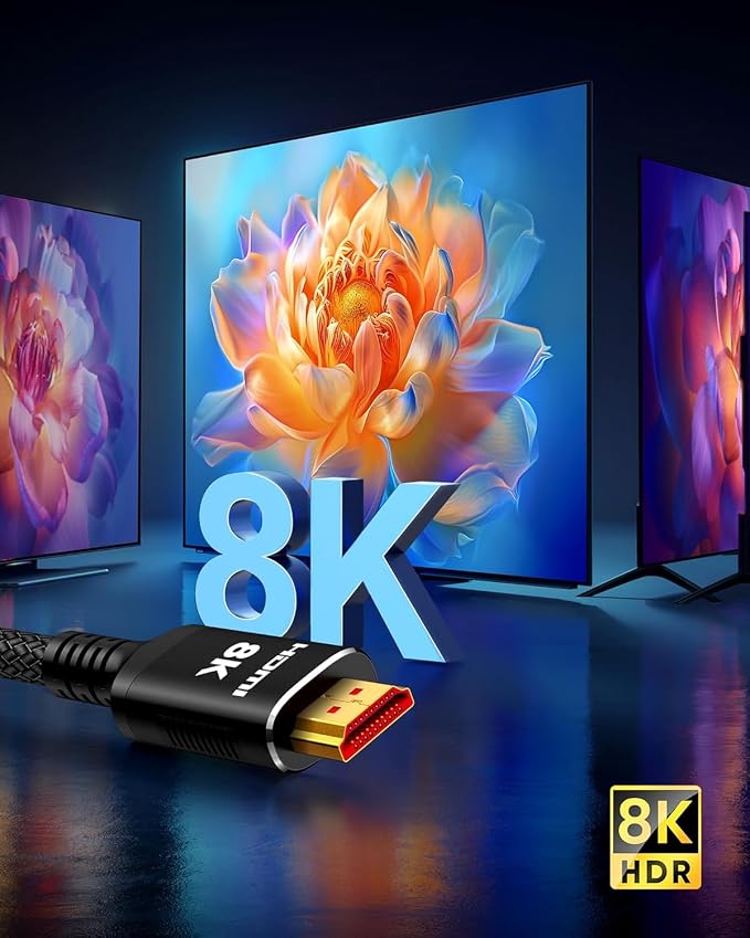 Snowkids 8K HDMI Fiber Optic Cable Long 2.1 65FT, Unidirectional 48Gbps High - Image 4