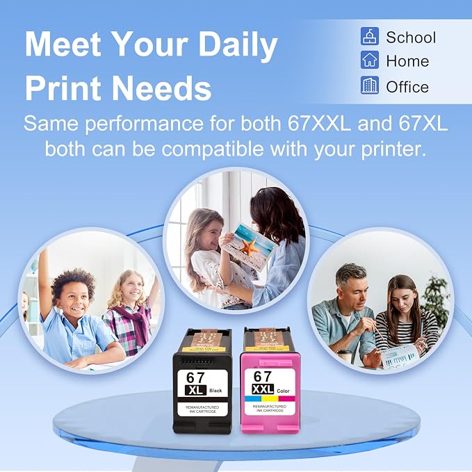 67XL Ink Cartridges Black/Color Combo Pack Replacement - Image 7