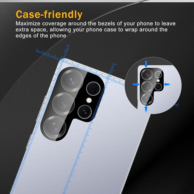 3 Pack Camera Lens Protector for Samsung Galaxy S25 Ultra, Tempered Glass - Image 3