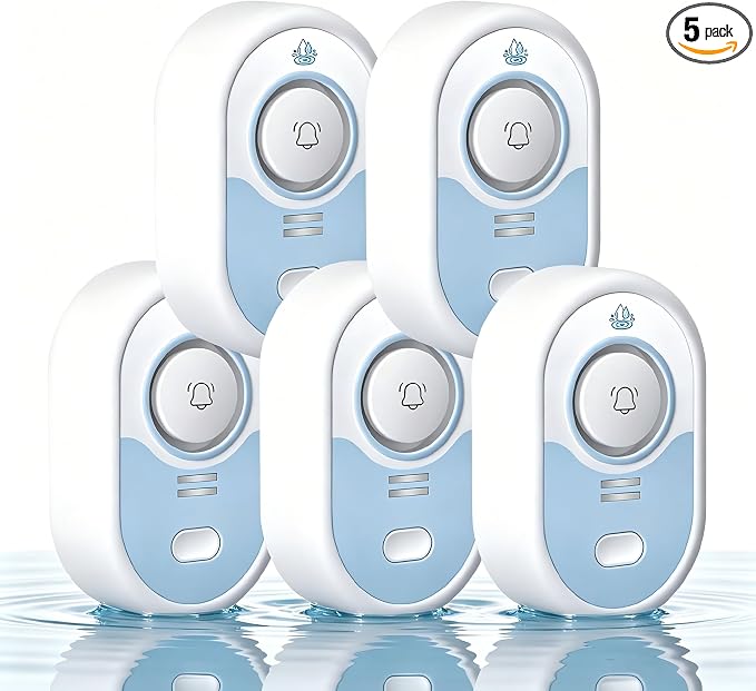 Water Leak Detector with Loud Alarm, 100dB Siren & LED Flash, Water Sensor Alarm by VETOUCH