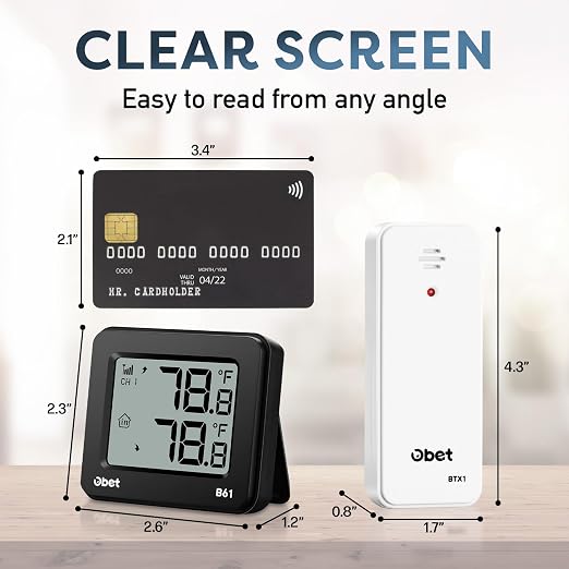 OBET Indoor Outdoor Thermometer Wireless Outdoor Thermometer Digital - Image 3