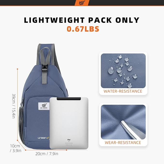 SKYSPER Sling Bag RFID Crossbody Sling Backpack Cross Body Shoulder Bag Travel - Image 5