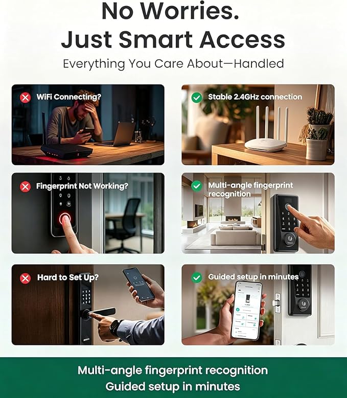 DESLOC Smart Lock D110 Plus, WiFi Fingerprint Smart Front Door Lock - Image 12