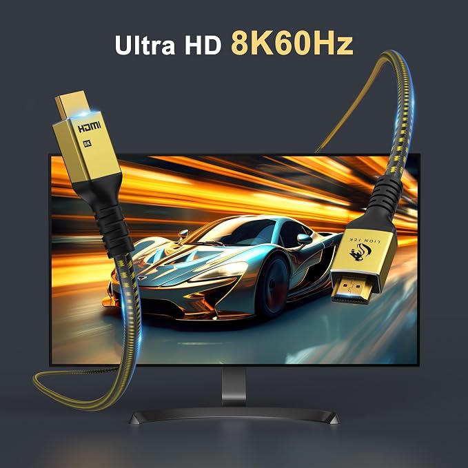 LIONWEI 8K Certified HDMI Cable 3.9FT/1M, HDMI 2.1 Cable 8K@60Hz 4K@120Hz - Image 2