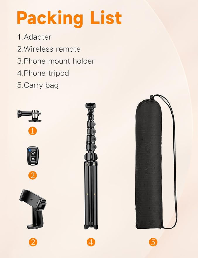 Phone Tripod, Camera Stand for iPhone, Compatible - Image 8