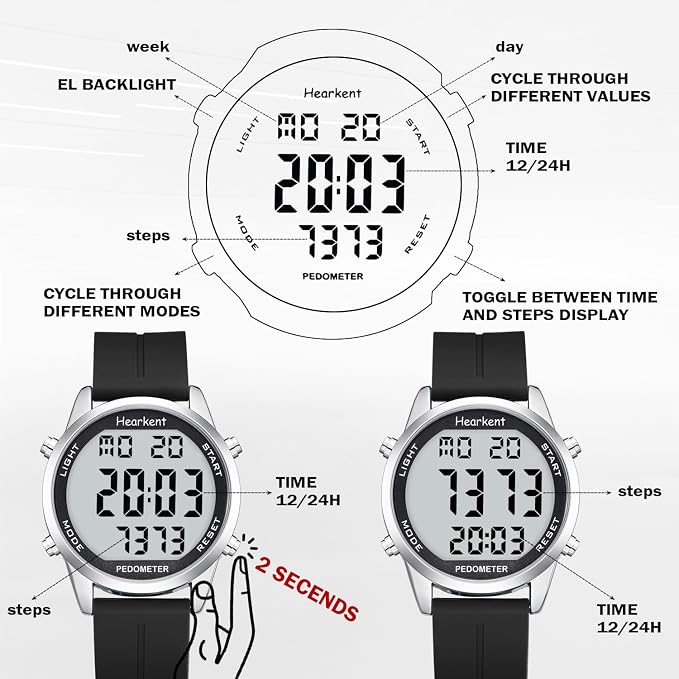 Pedometer Watch for Walking for Senior No App Required - Image 7