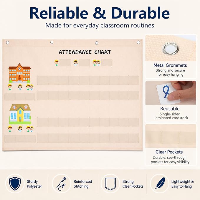 Spiareal Attendance Pocket Chart - Image 5