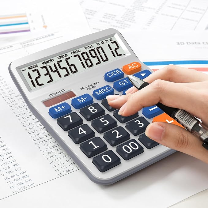 Desktop Calculator Large LCD Display 12 Digit Number Handheld Portable Pocket - Image 6