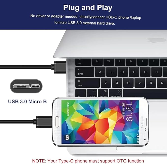 USB C to Micro USB 3.0 Fast Charging Cable 10Gbps High-Speed Sync Data Transfer - Image 7
