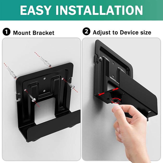 2 Pcs Cable Box Mount, Modem Mount, Adjustable Wall Mount - Image 4