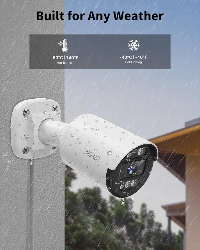 《5MP Super HD & 80ft IR Night Vision》Wired Security Camera System Outdoor - Image 5