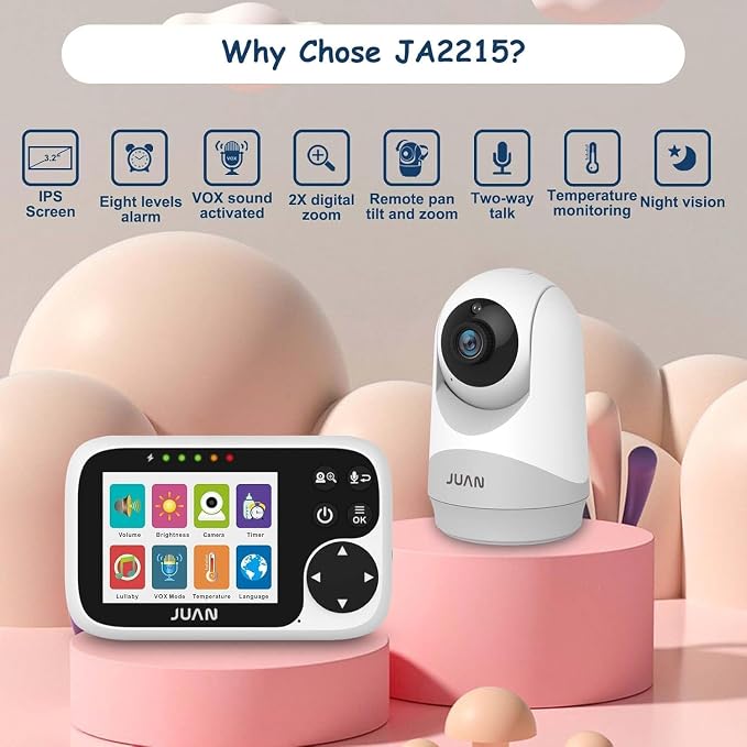 JUAN Baby Monitor with Camera and Audio, No WiFi 100% Private, 1000ft Range - Image 2
