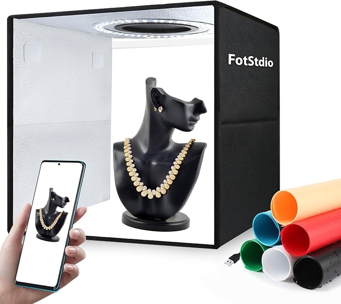 Light Box & Photo Box Photography Portable 12"x12" Studio Kit by FotStdio