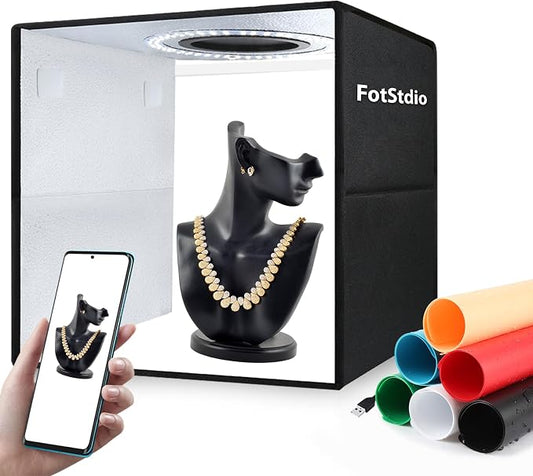 Light Box & Photo Box Photography Portable 12"x12" Studio Kit by FotStdio