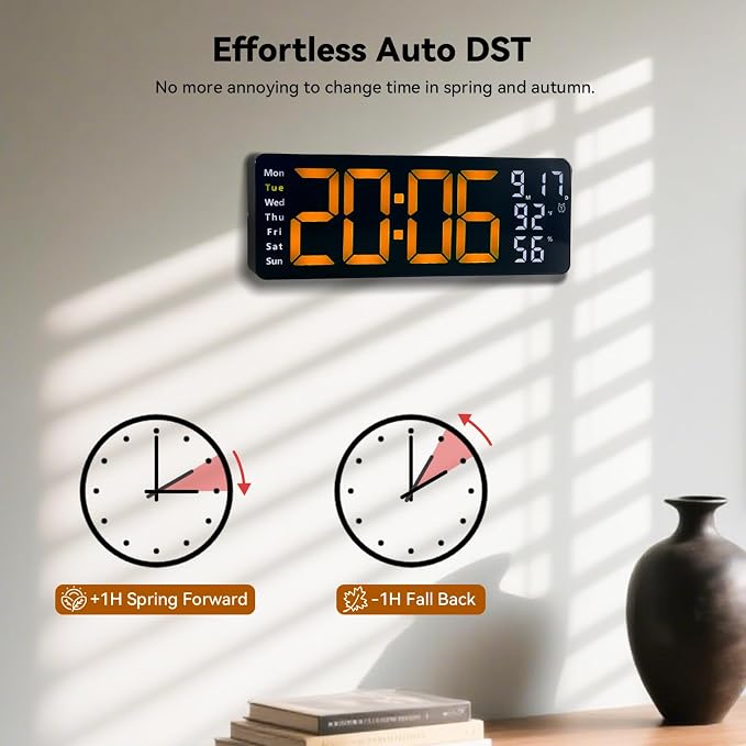 Digital Wall Clock Large Display, 17.3" Digital Clock - Image 6