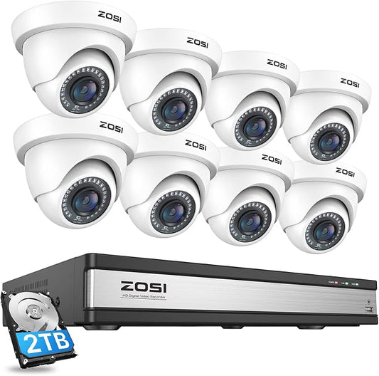 ZOSI 3K Lite 16 Channel Home Security Camera System, 8 x 1080P Indoor Outdoor by ZOSI