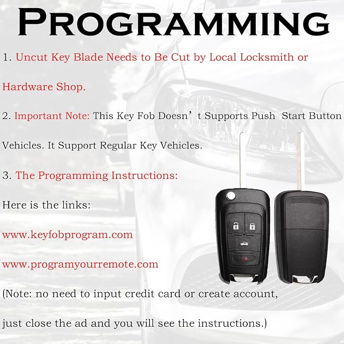 SUPALAND Flip Key Fob Replacement Fits - Image 4