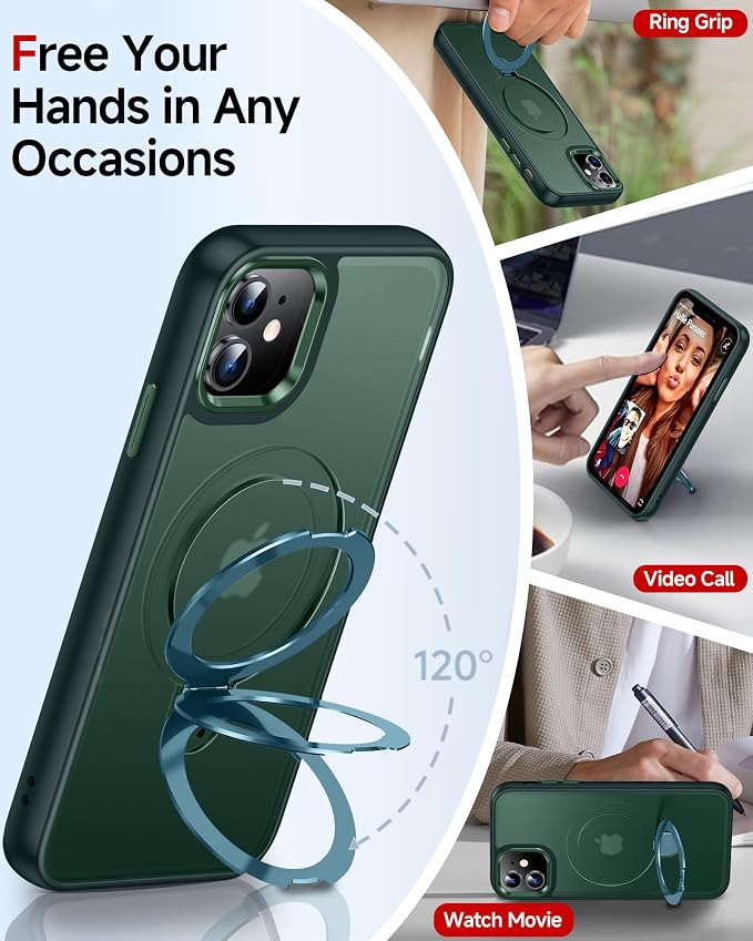 LeYi for iPhone-11 Cases with Kickstand Green for Magsafe Cover Funda para - Image 2
