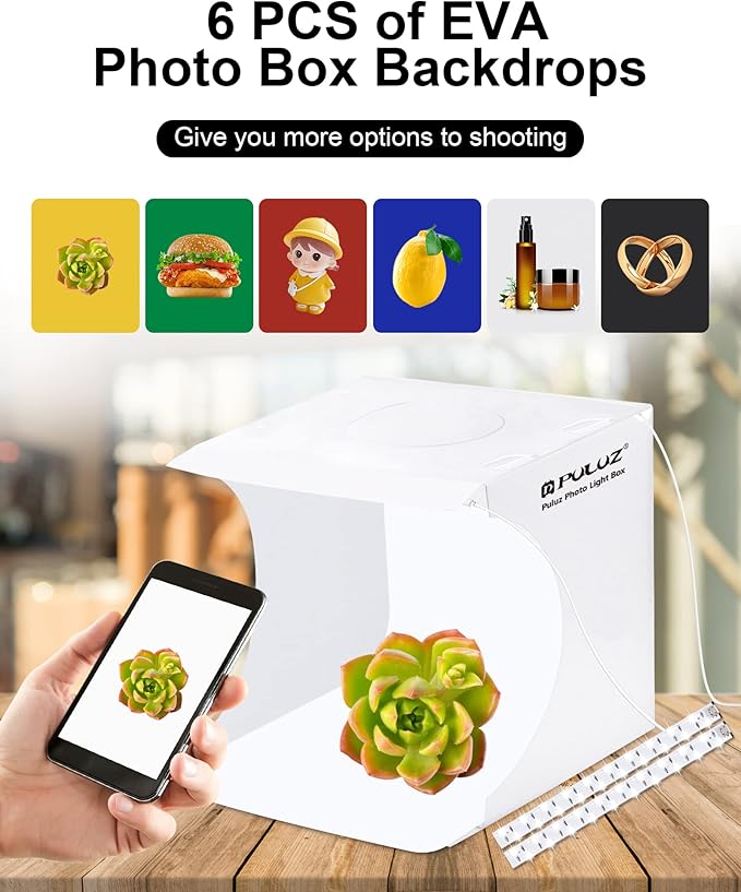Photo Studio Box with LED Light, PULUZ 20cm Mini Portable Photography Lighting - Image 3
