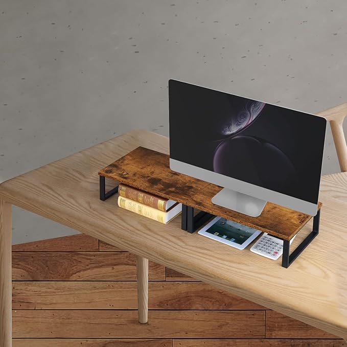 Monitor Stand Riser 2 Pack Laptop Stand Riser Holder Wood Computer Stands - Image 5