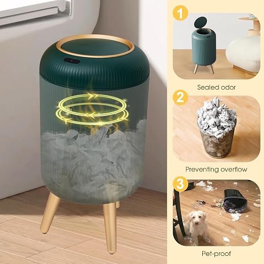 Bathroom Trash Can Automatic Touchless, 3 Gallon Smart Motion Sensor Garbage Can - Image 4