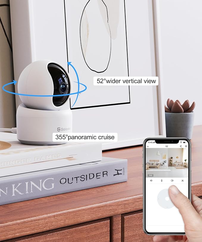 GALAYOU Indoor Security Camera 2K, Pet Camera, 360 Degree 2.4G WiFi Home - Image 4