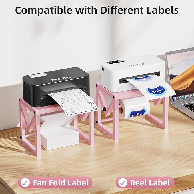 Marbrasse Label Holder for Rolls and Fanfold Labels, Metal Label Printer Holder - Image 6