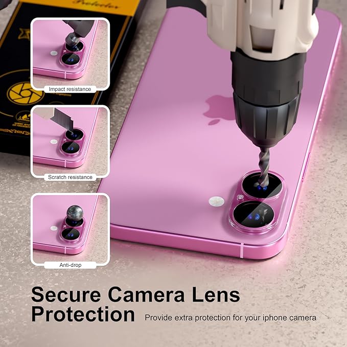 for 6 Pack iPhone 17 / iPhone 16 / iPhone 16 Plus Camera Lens Protector 9H - Image 4