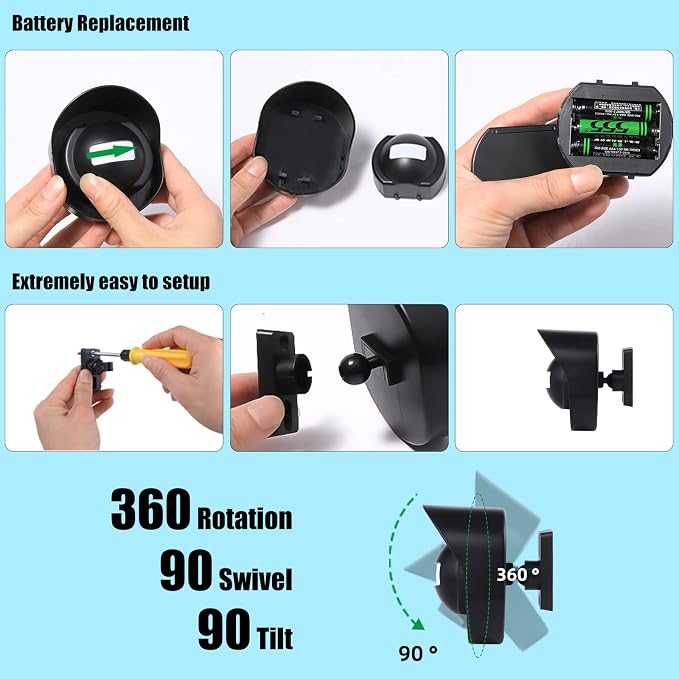 328ft Range Wireless Driveway Alarm Outside Weather Resistant Motion Sensor - Image 5